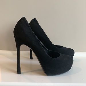 YSL Tribute Two black suede 38.5